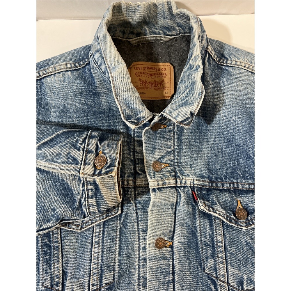 Vintage 1980-90's Levis Trucker Jacket Men's sz 52 Blanket Lined‎ USA 71506 0316